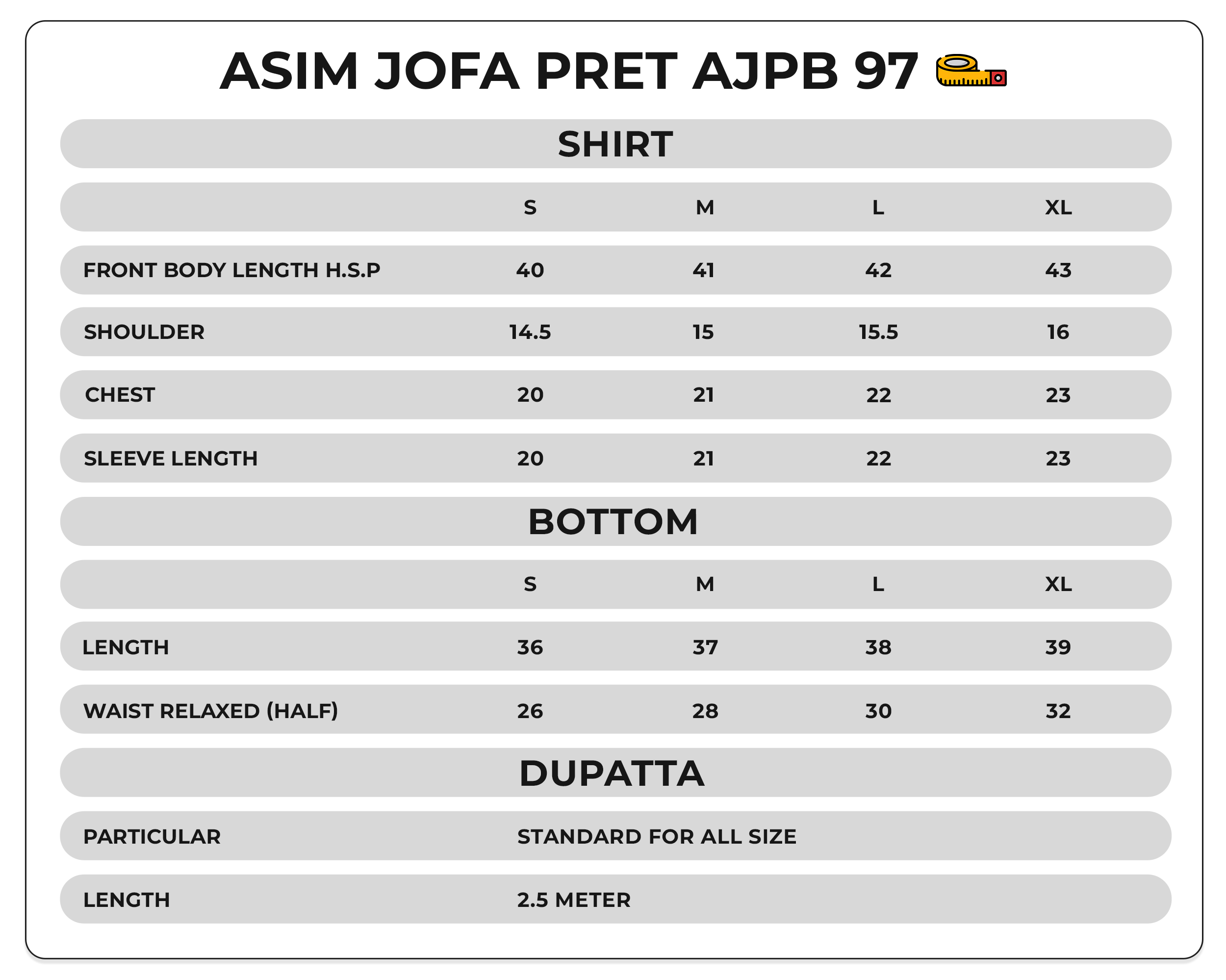 Size Chart Image