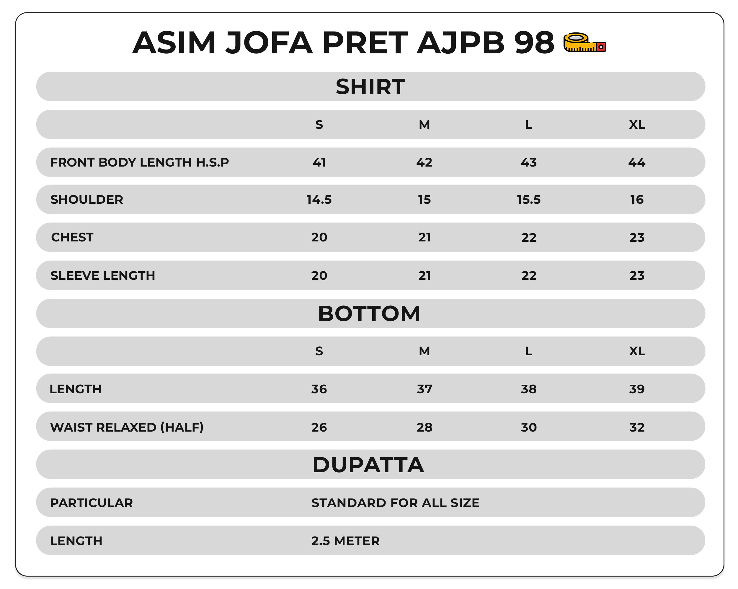 Size Chart Image