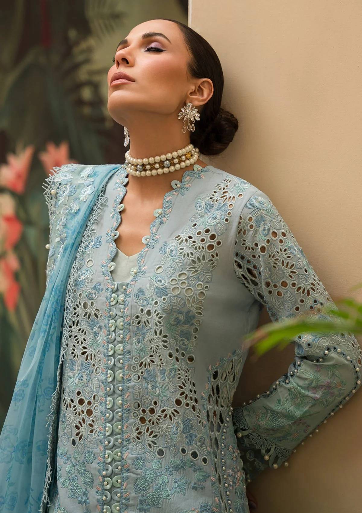 Lawn Collection - Afrozeh - The Painted Garden - Serene Sapphire