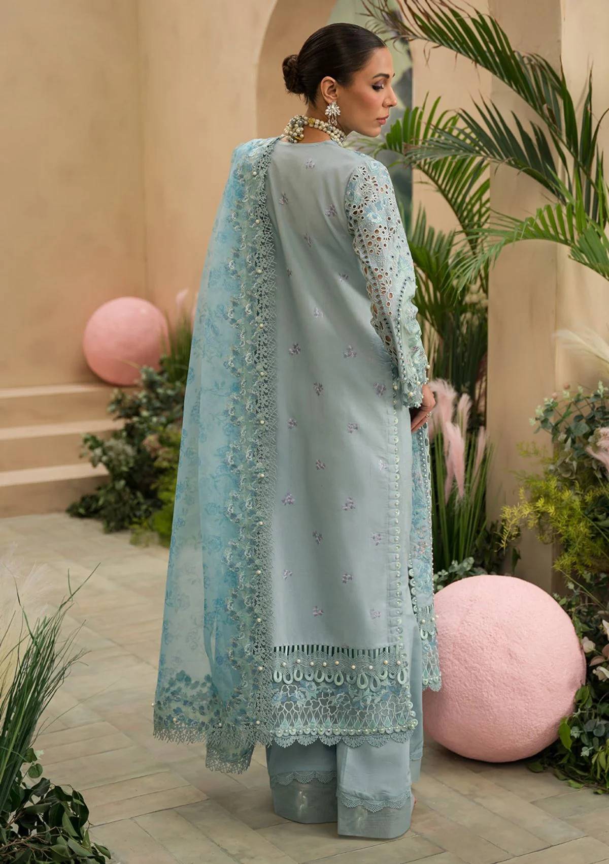 Lawn Collection - Afrozeh - The Painted Garden - Serene Sapphire