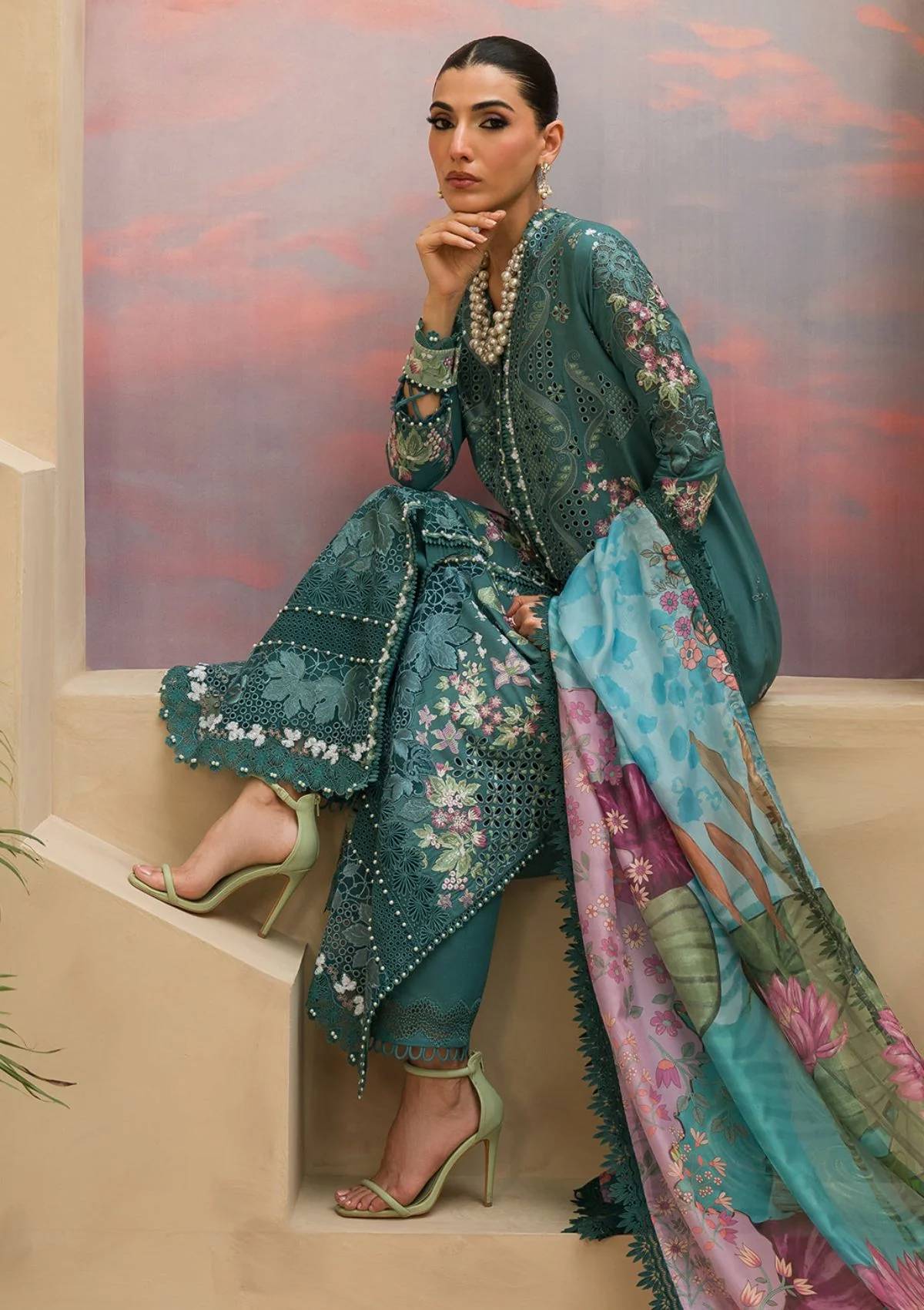 Lawn Collection - Afrozeh - The Painted Garden - Stellar Sage