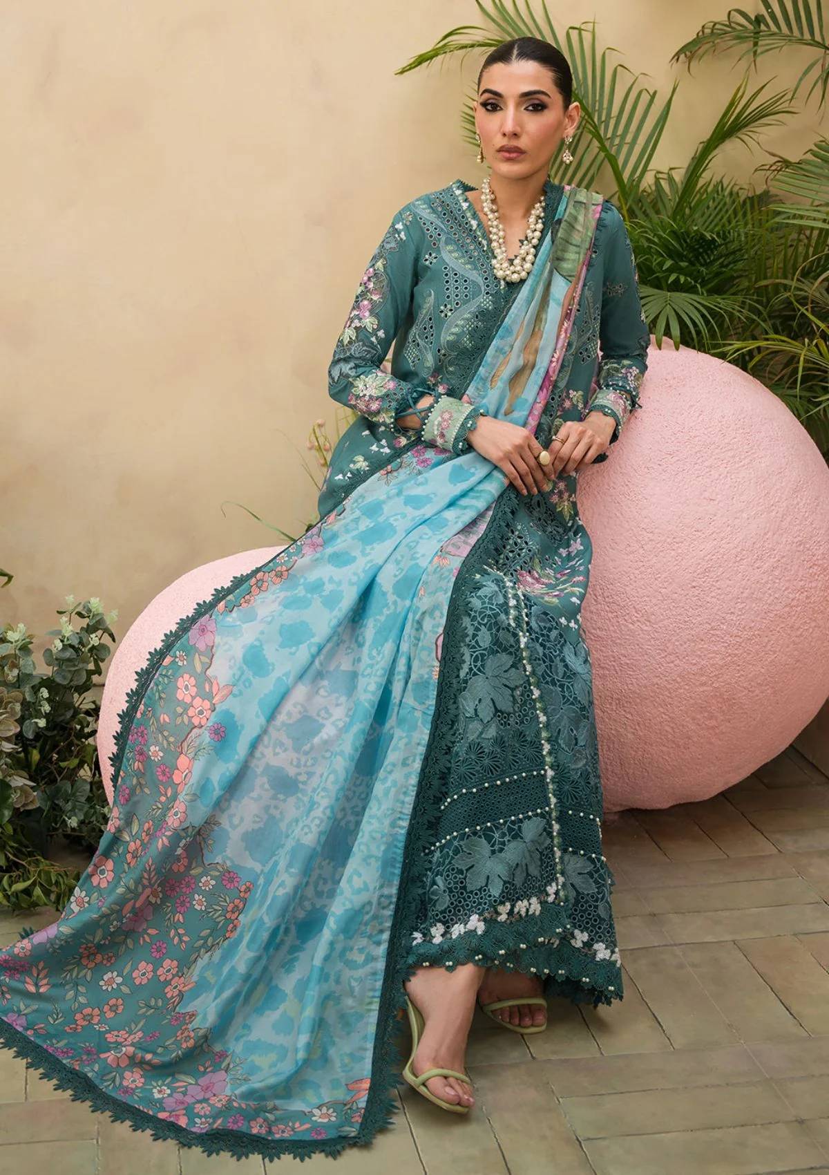 Lawn Collection - Afrozeh - The Painted Garden - Stellar Sage