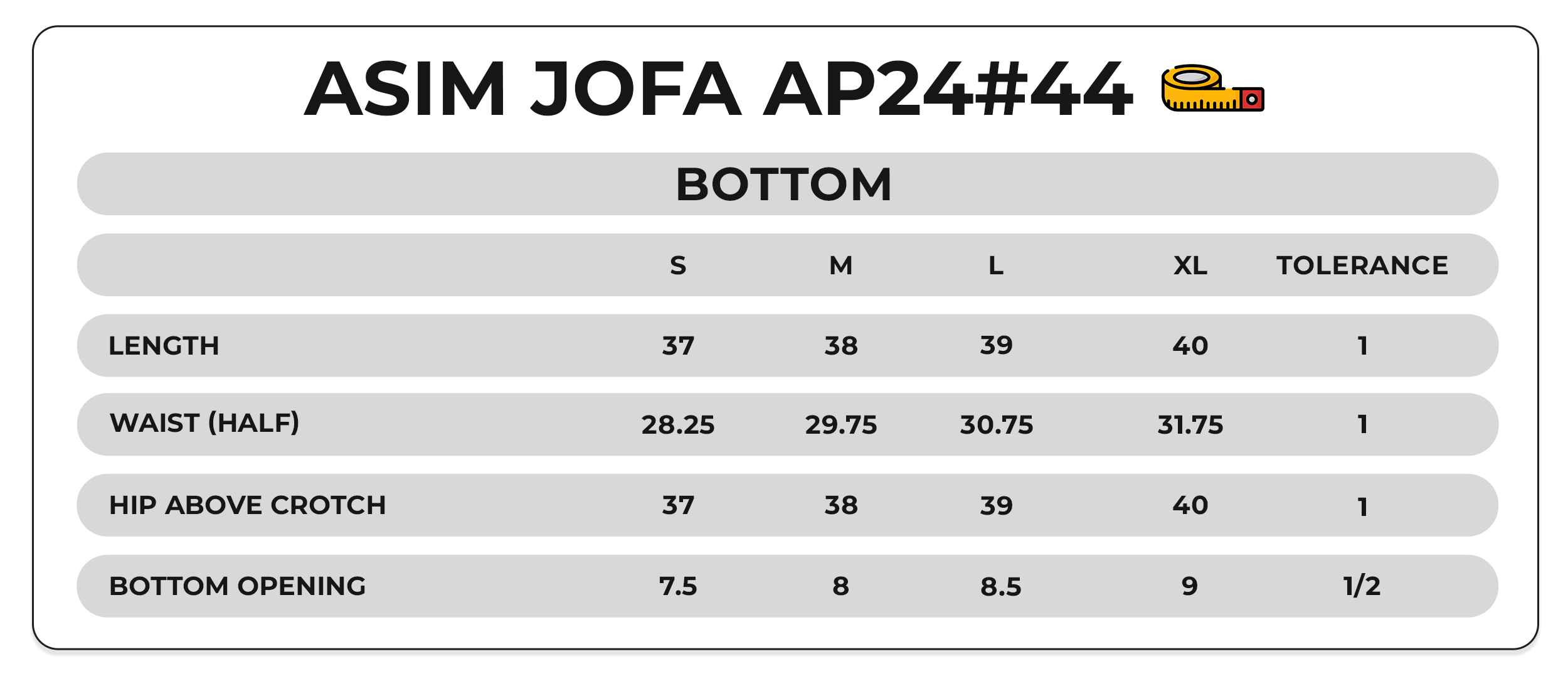 Size Chart Image