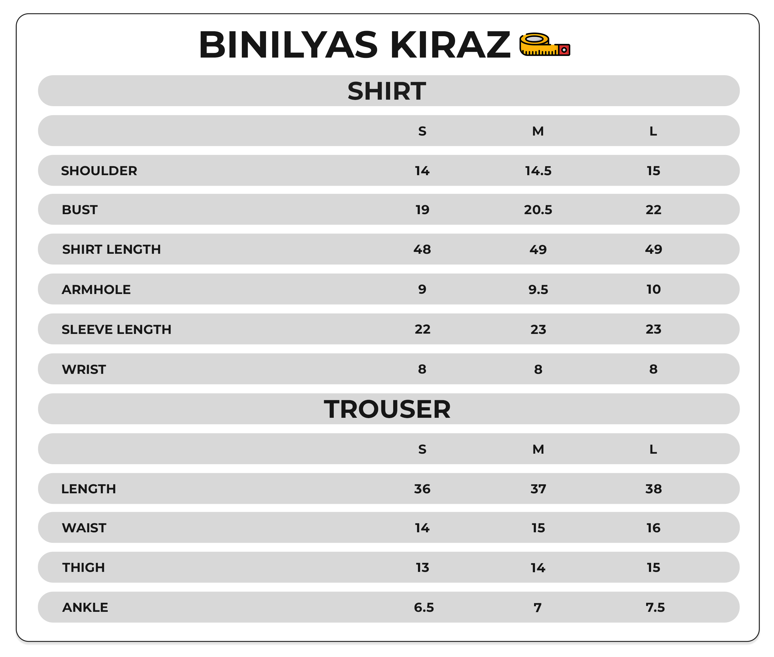 Size Chart Image