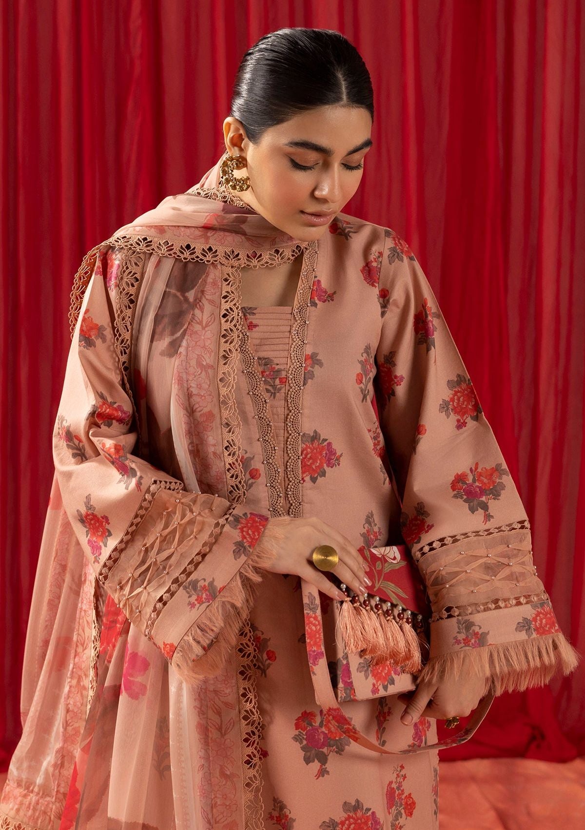 Lawn Collection - Alizeh - Sheen - ALS24#03 - CORAL PEACH