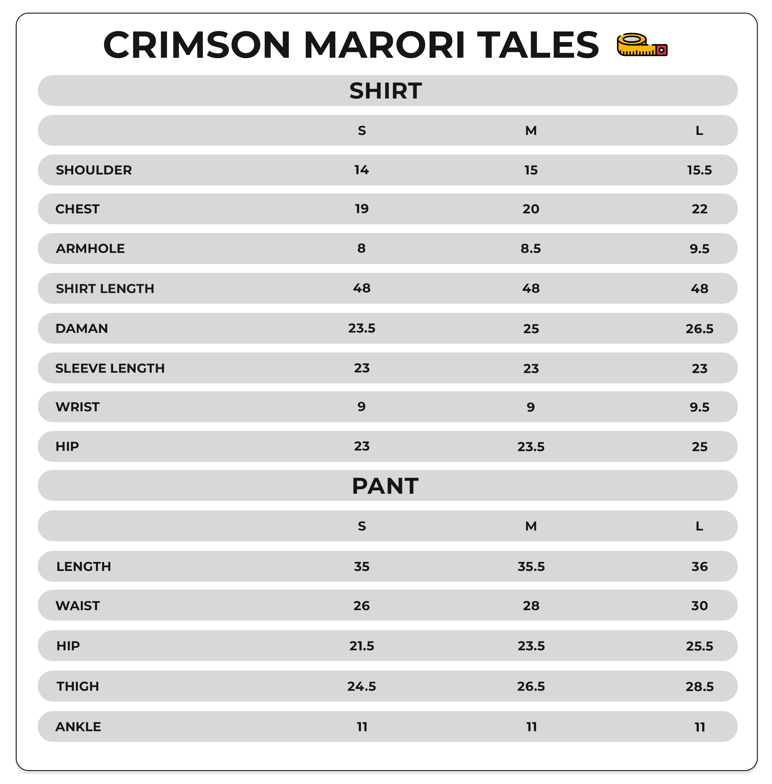 Size Chart Image