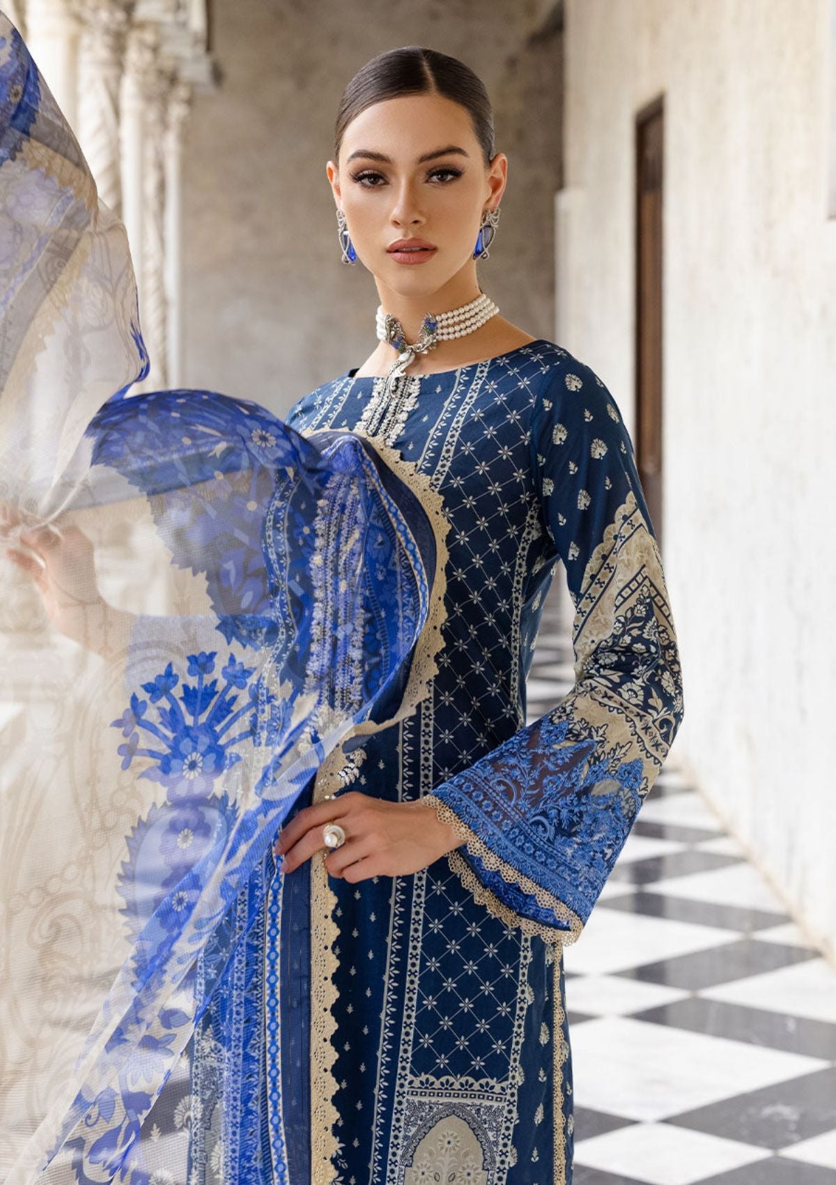 Lawn Collection - Zainab Chottani - Tahra - ZCT#9B - CELESTIAL BLISS