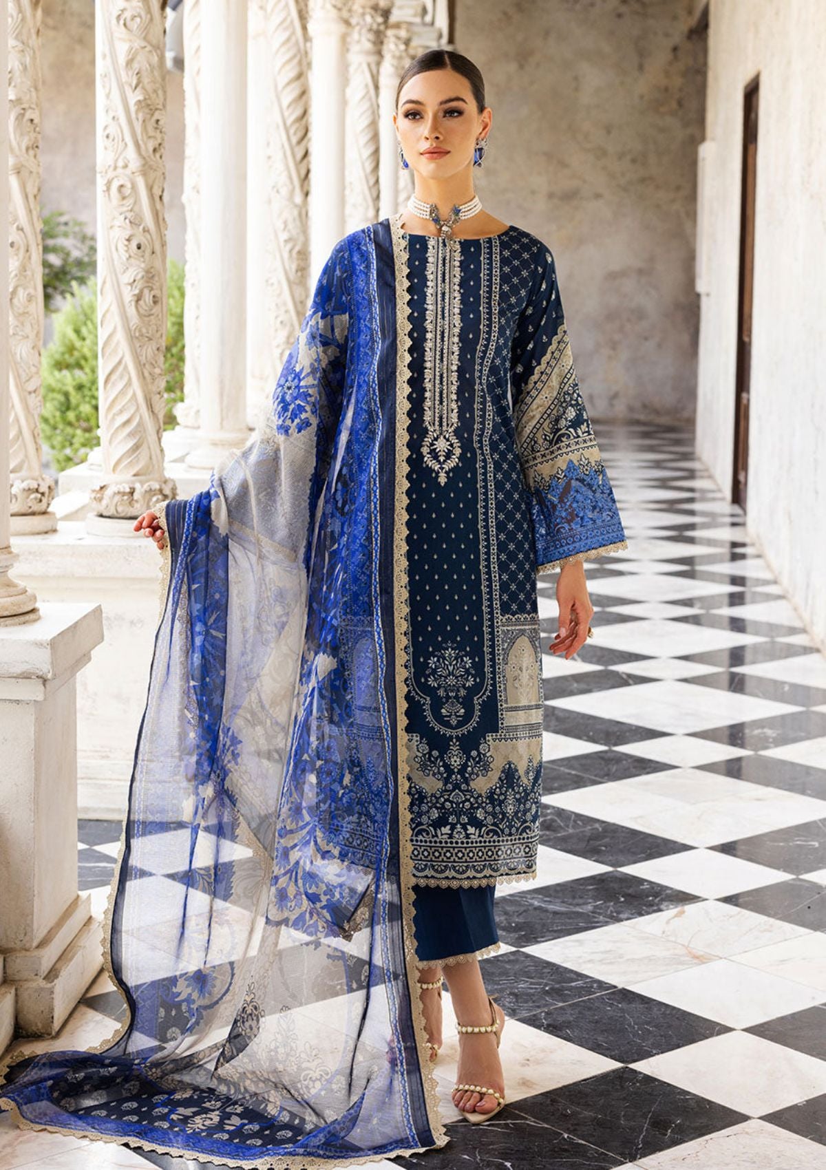 Lawn Collection - Zainab Chottani - Tahra - ZCT#9B - CELESTIAL BLISS