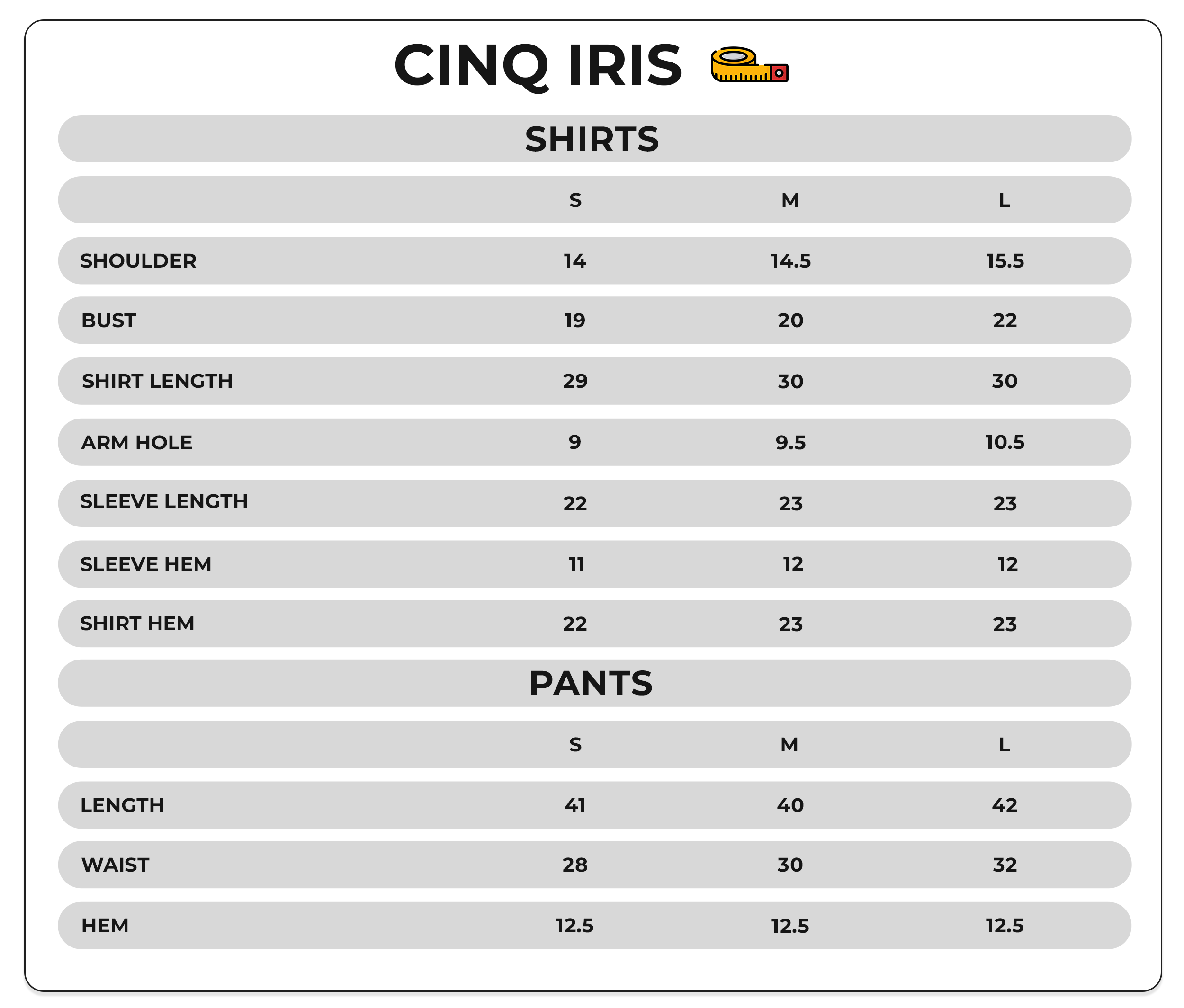 Size Chart Image