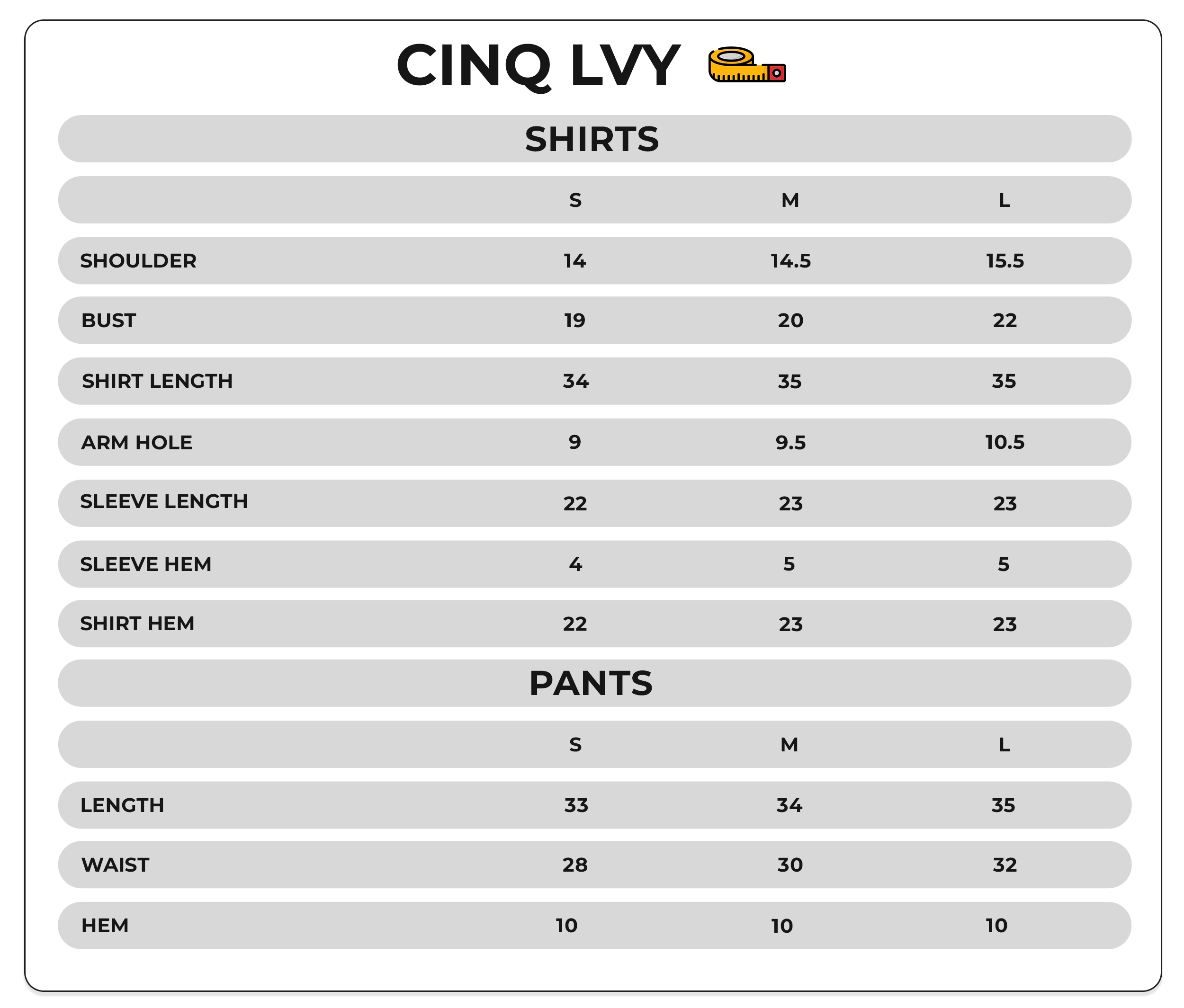 Size Chart Image