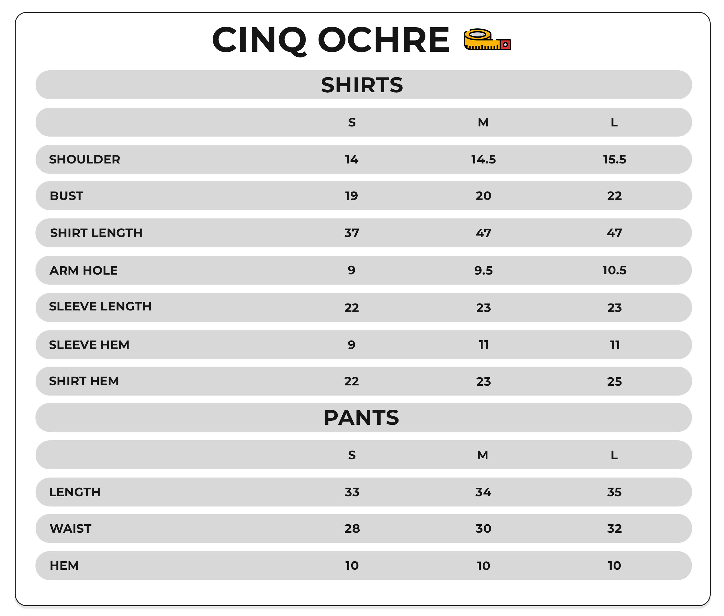 Size Chart Image