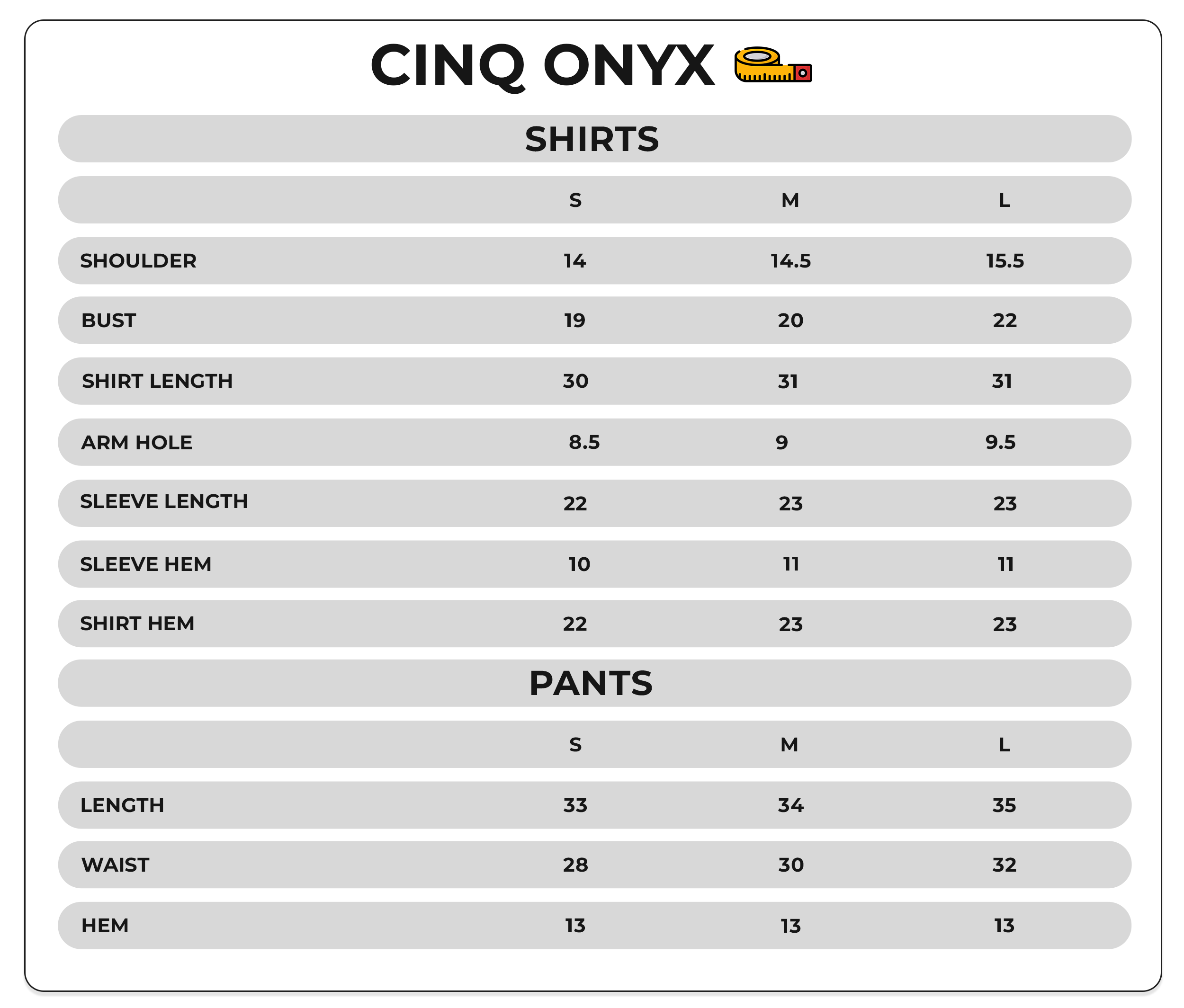 Size Chart Image