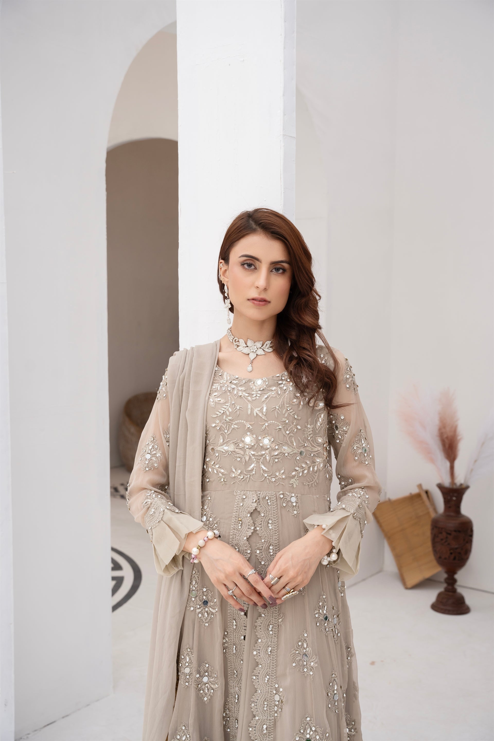 Pret Collection - Manahils - Jal Pari - KURTI-B-006-CAMEL BROWN