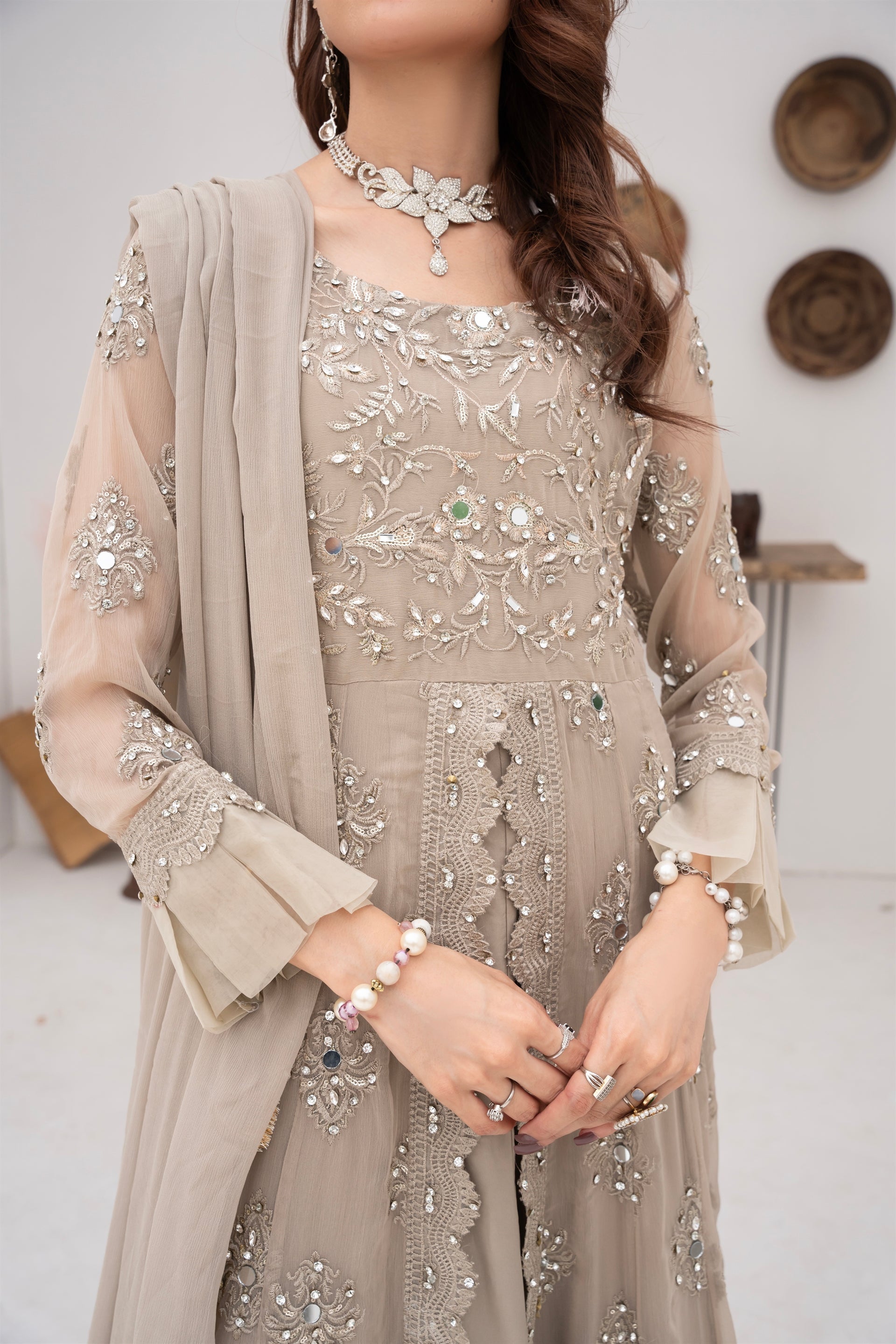 Pret Collection - Manahils - Jal Pari - KURTI-B-006-CAMEL BROWN