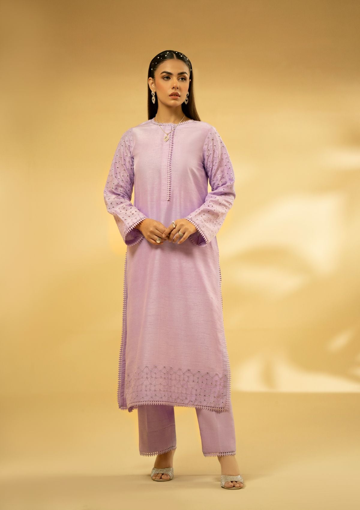 Winter Collection - Fozia Khalid - Silk Edit - Lilac Dreamscape - D#08