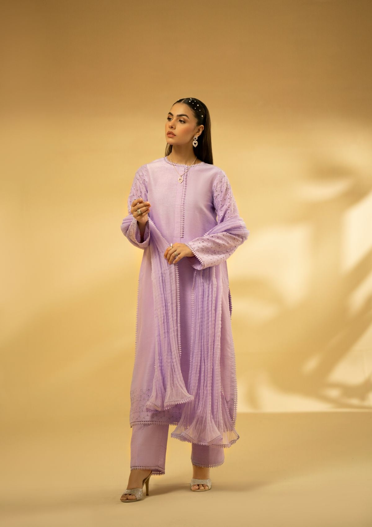 Winter Collection - Fozia Khalid - Silk Edit - Lilac Dreamscape - D#08