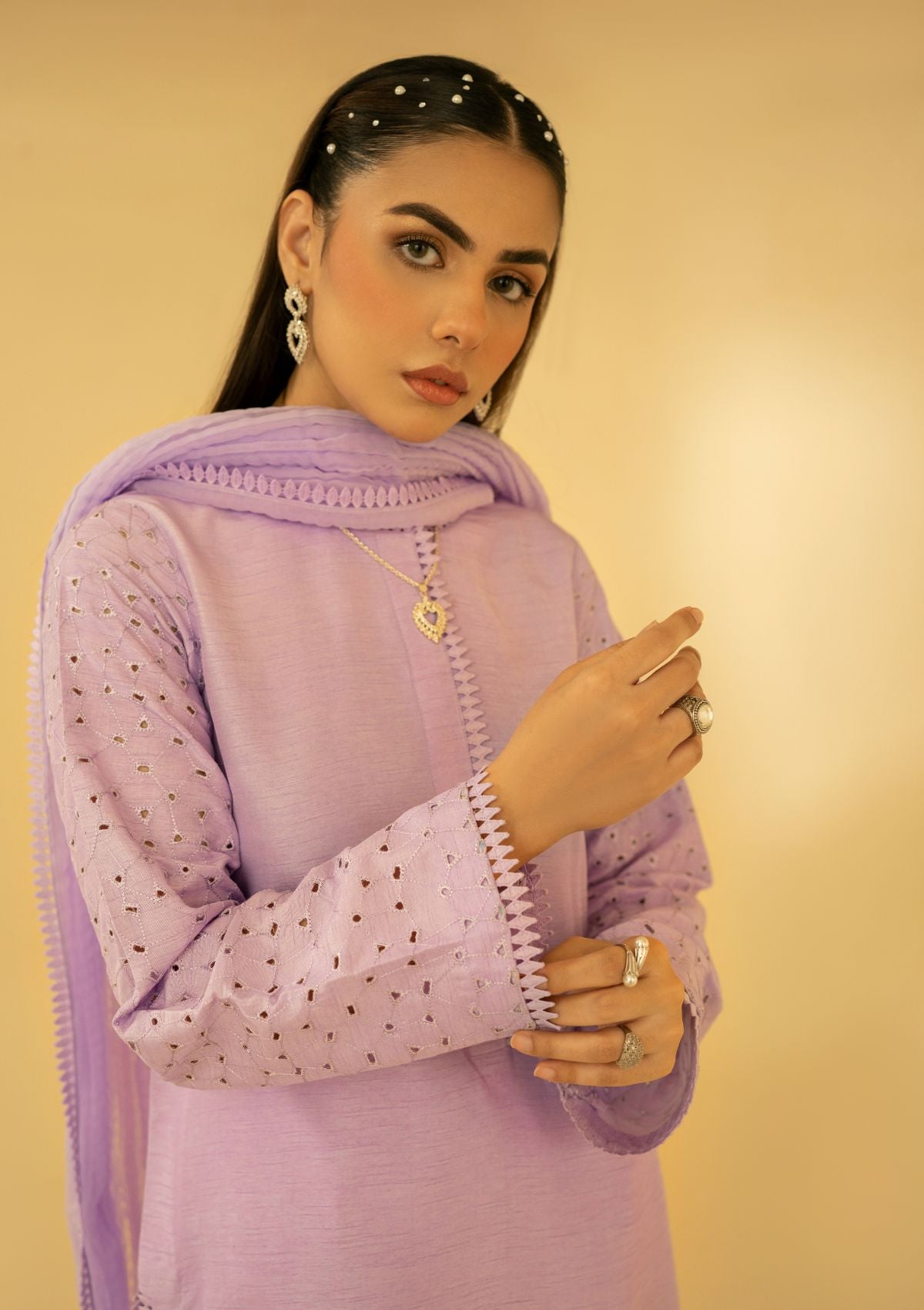 Winter Collection - Fozia Khalid - Silk Edit - Lilac Dreamscape - D#08