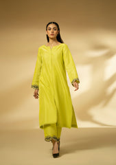 Winter Collection - Fozia Khalid - Silk Edit - Lime Zest - D#13