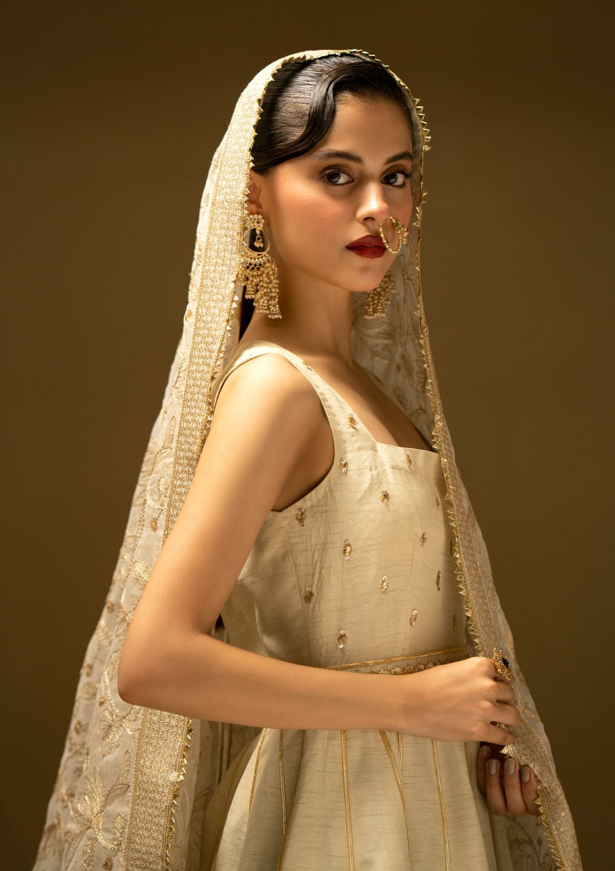 Winter Collection - Fozia Khalid - Silk Edit - Ivory Sequin - D#02