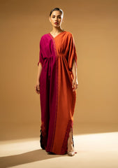 Winter Collection - Fozia Khalid - Silk Edit - Split Tone Kaftan - D#07