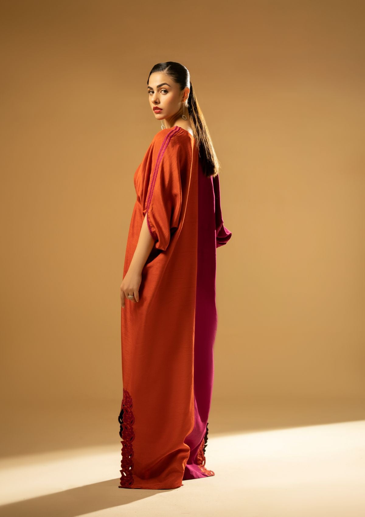 Winter Collection - Fozia Khalid - Silk Edit - Split Tone Kaftan - D#07