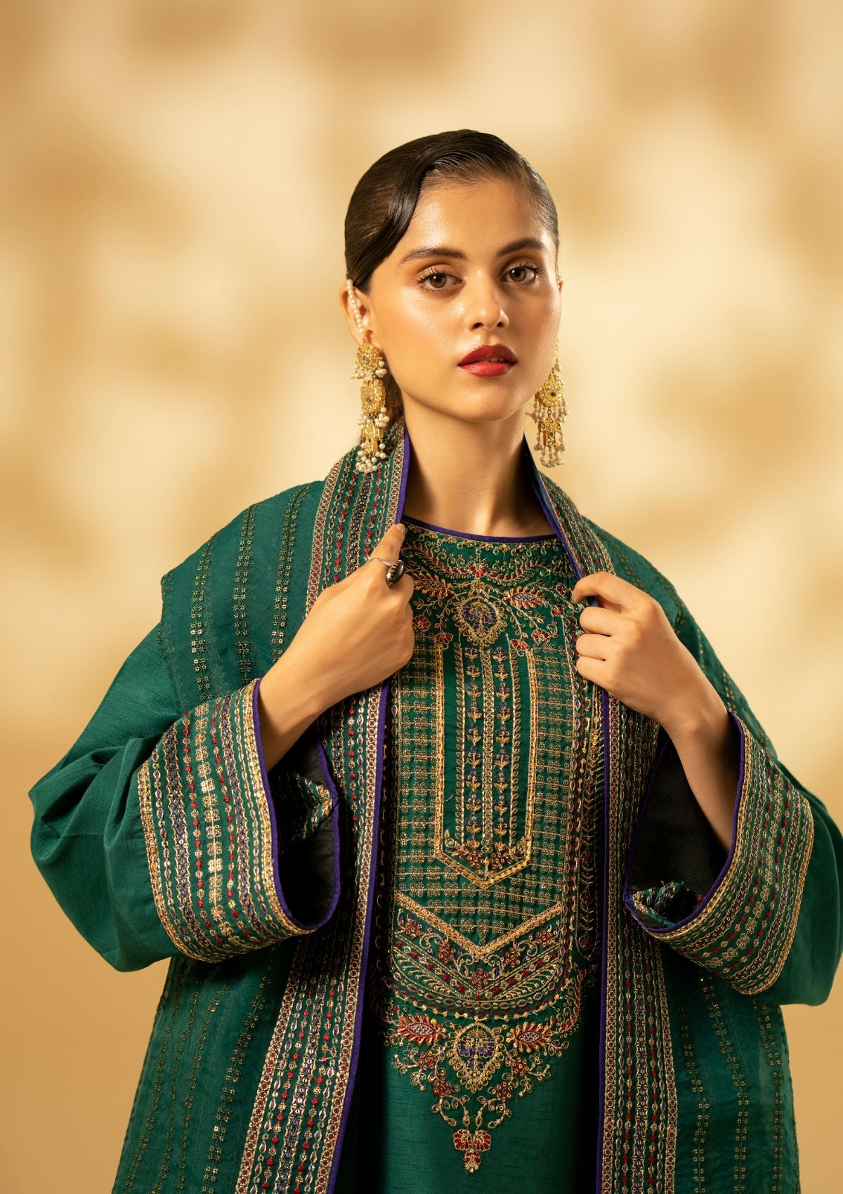 Winter Collection - Fozia Khalid - Silk Edit - Emerald Craftsmanship - D#01