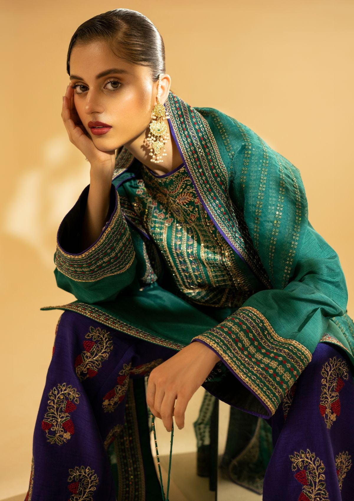 Winter Collection - Fozia Khalid - Silk Edit - Emerald Craftsmanship - D#01