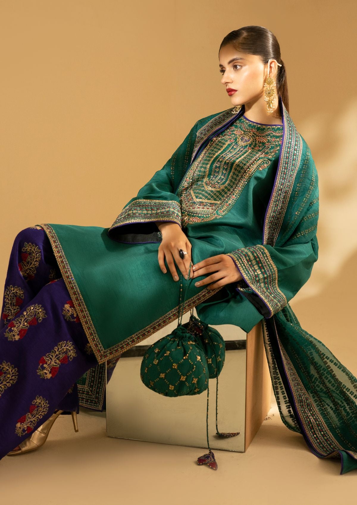 Winter Collection - Fozia Khalid - Silk Edit - Emerald Craftsmanship - D#01