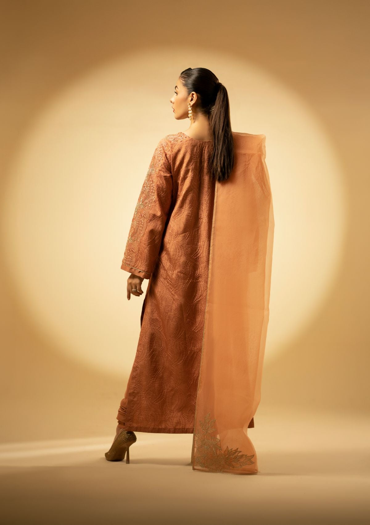 Winter Collection - Fozia Khalid - Silk Edit - Peach Hues - D#11
