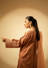 Winter Collection - Fozia Khalid - Silk Edit - Peach Hues - D#11