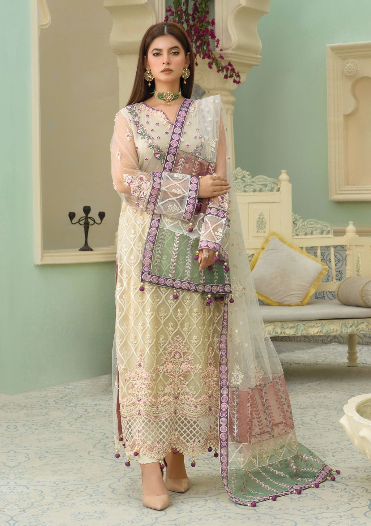 Formal Collection - AN By Badar Embroidery - Rang e Jahan - ALC#02 - White Heaven