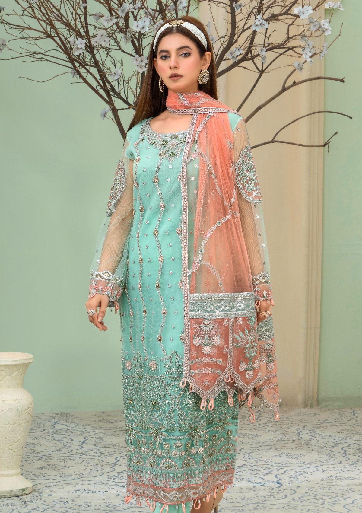Formal Collection - AN By Badar Embroidery - Rang e Jahan - ALC#06 - Sea Aqua