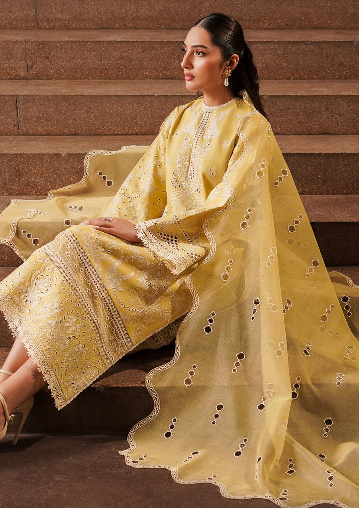 Lawn Collection - Afrozeh - Chikankari - Festive 24 - ACF#1 - Canary