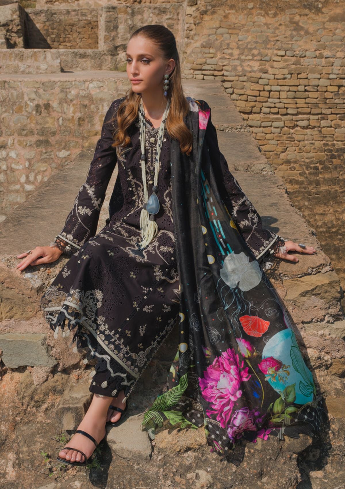 Lawn Collection - Qalamkar - Luxury - Eid Edit - BE-03 INEZ