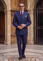 Drago Biella Fine Super 130's Wool Fabric - Blue