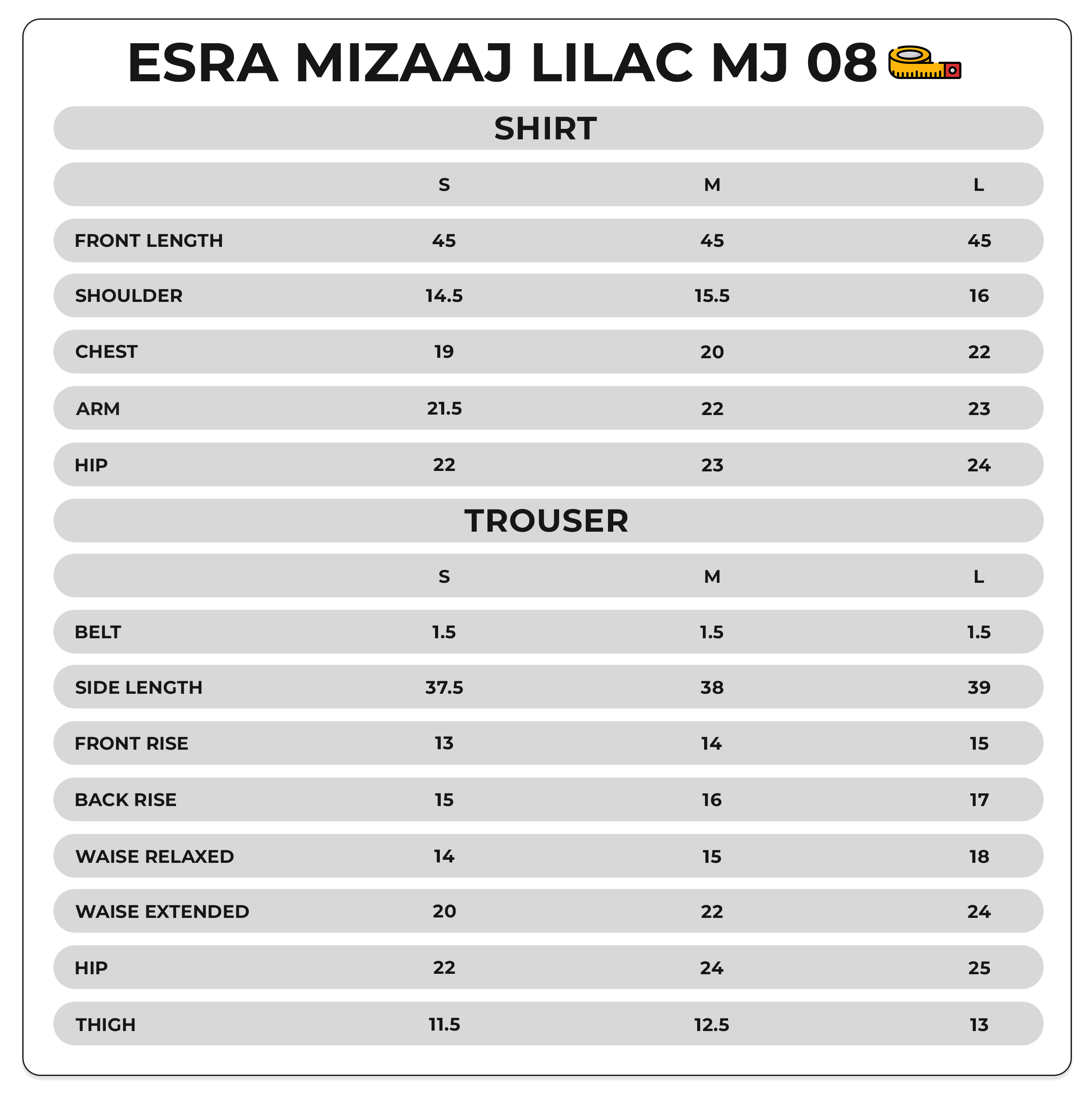 Size Chart Image