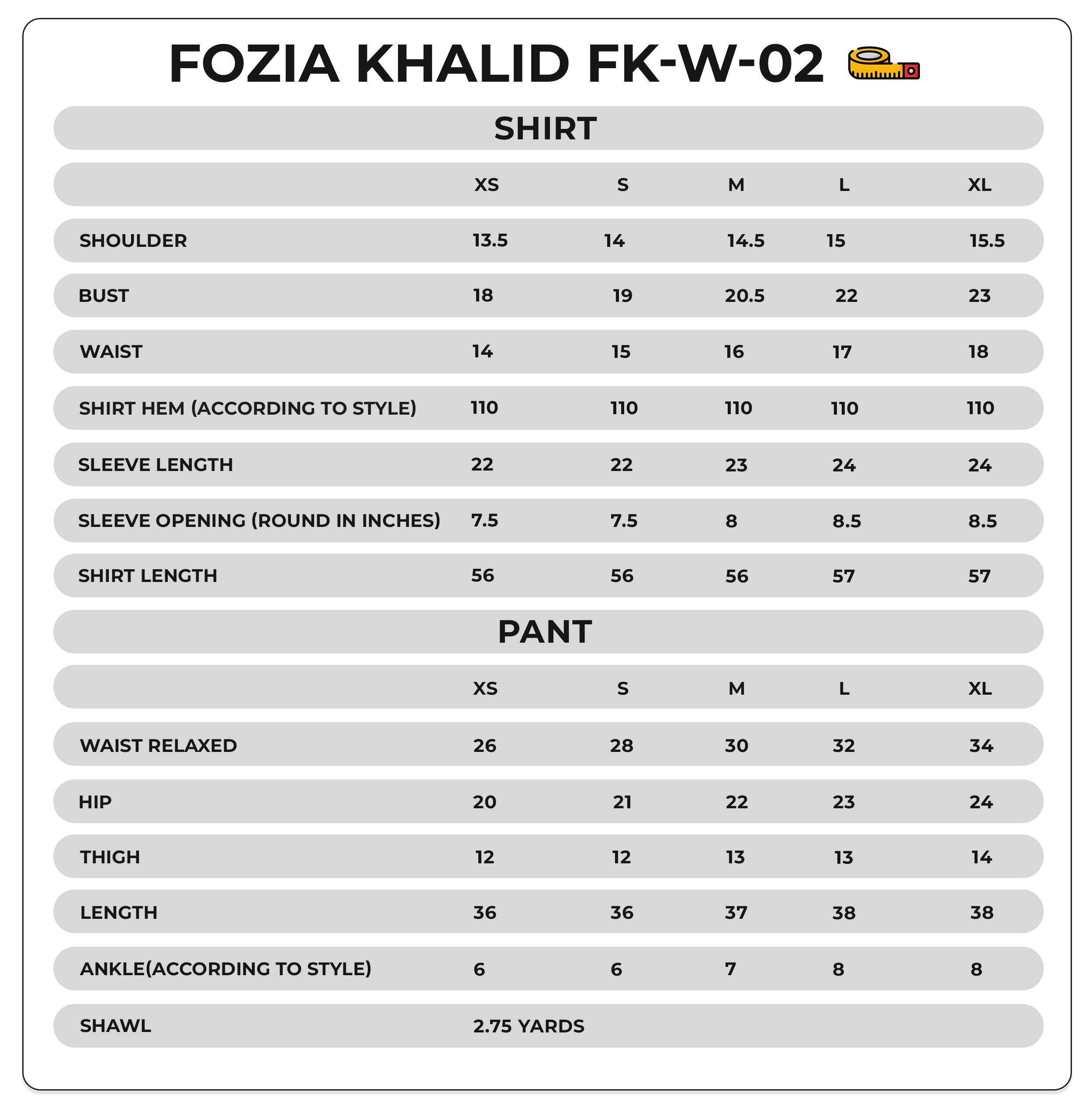 Size Chart Image