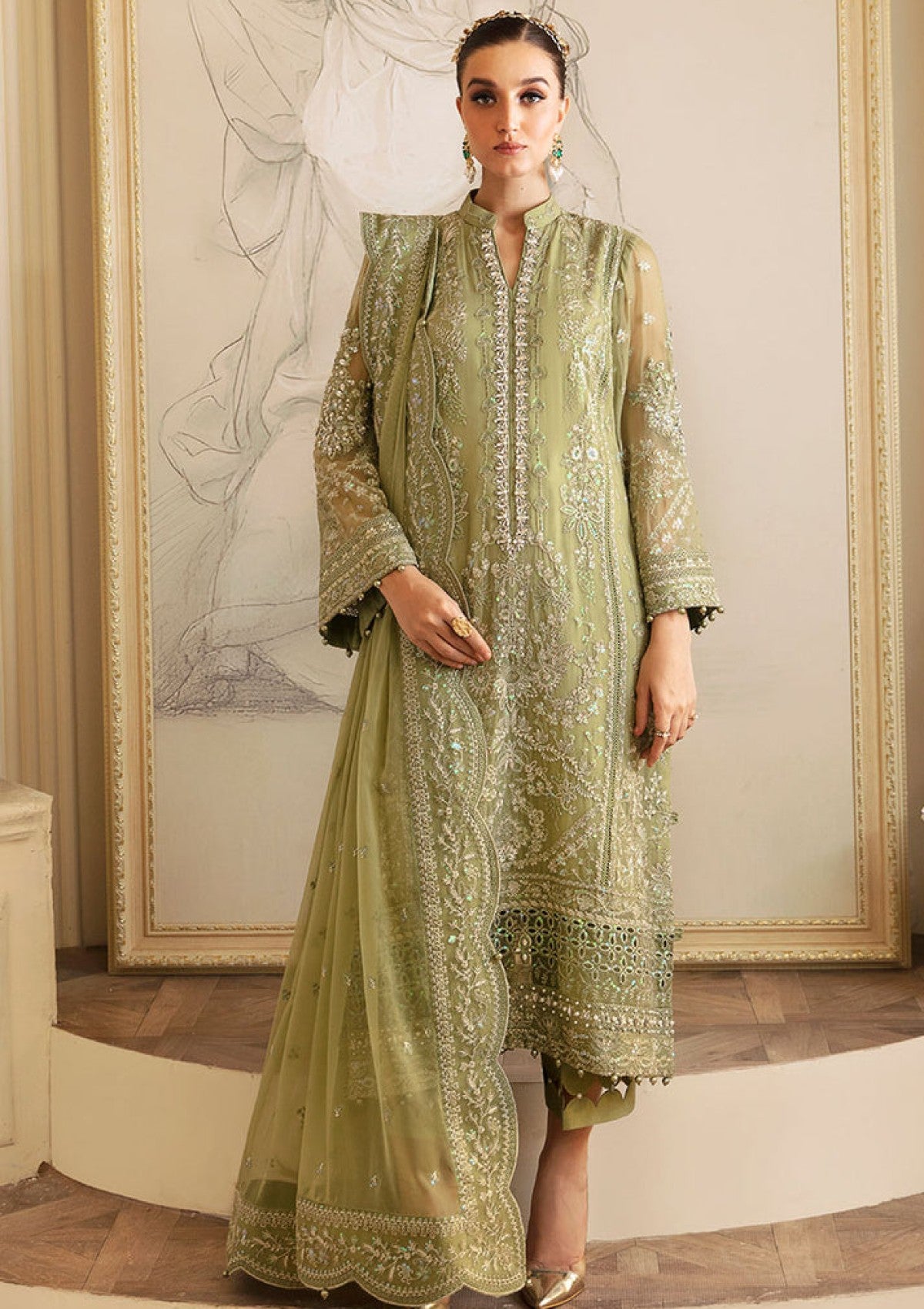 Formal Collection - Gulaal - Embroidered Chiffon - Vol 02 - GEC24#05 - Almendra