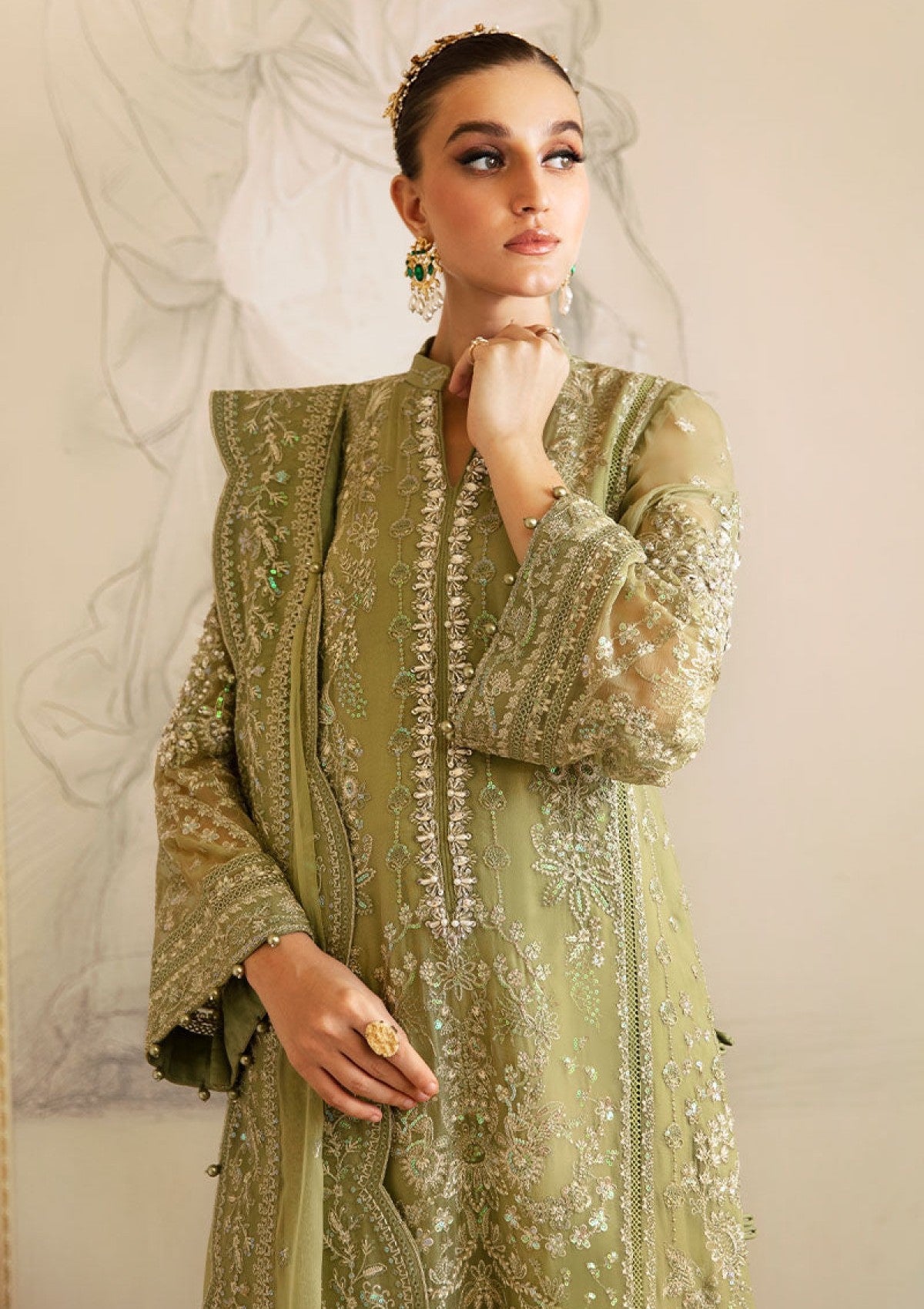 Formal Collection - Gulaal - Embroidered Chiffon - Vol 02 - GEC24#05 - Almendra