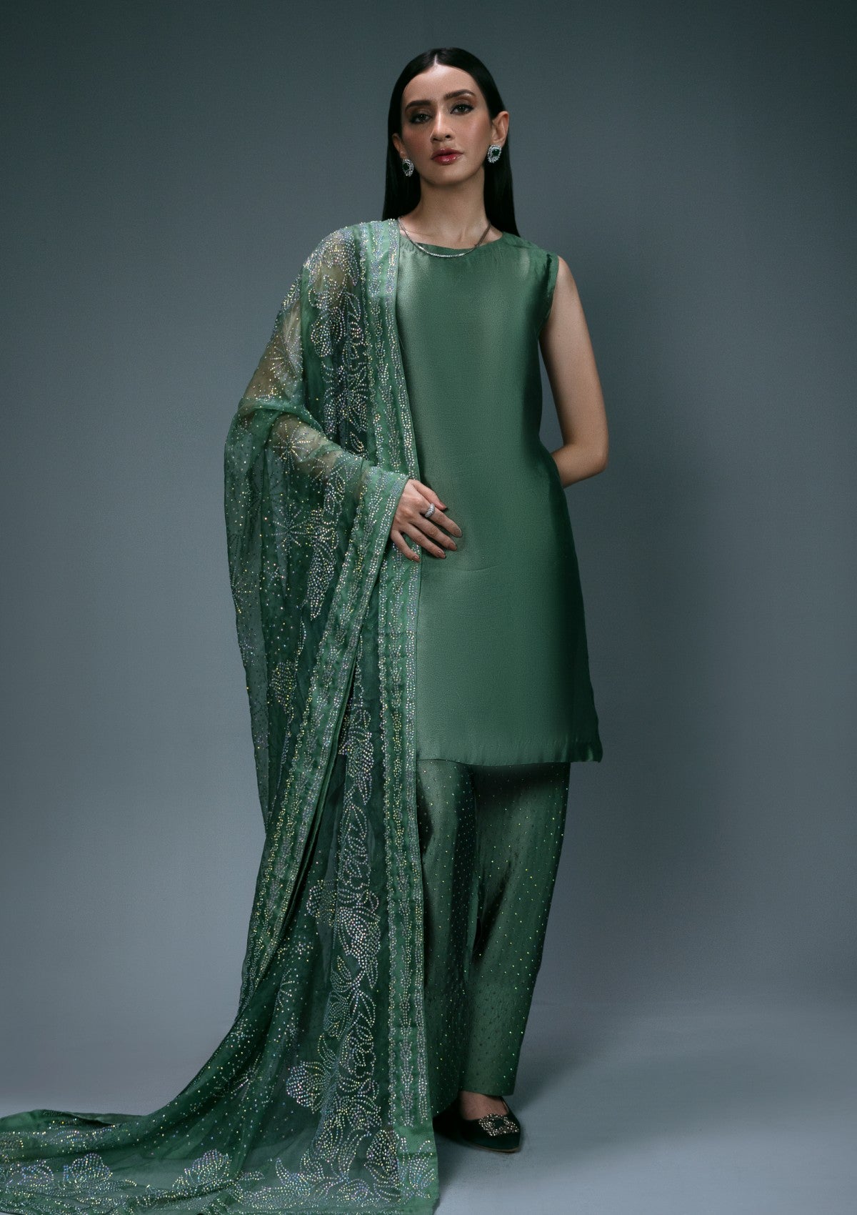 Pret Collection - Sidra Fahad - Elienna 24 - Dark Green