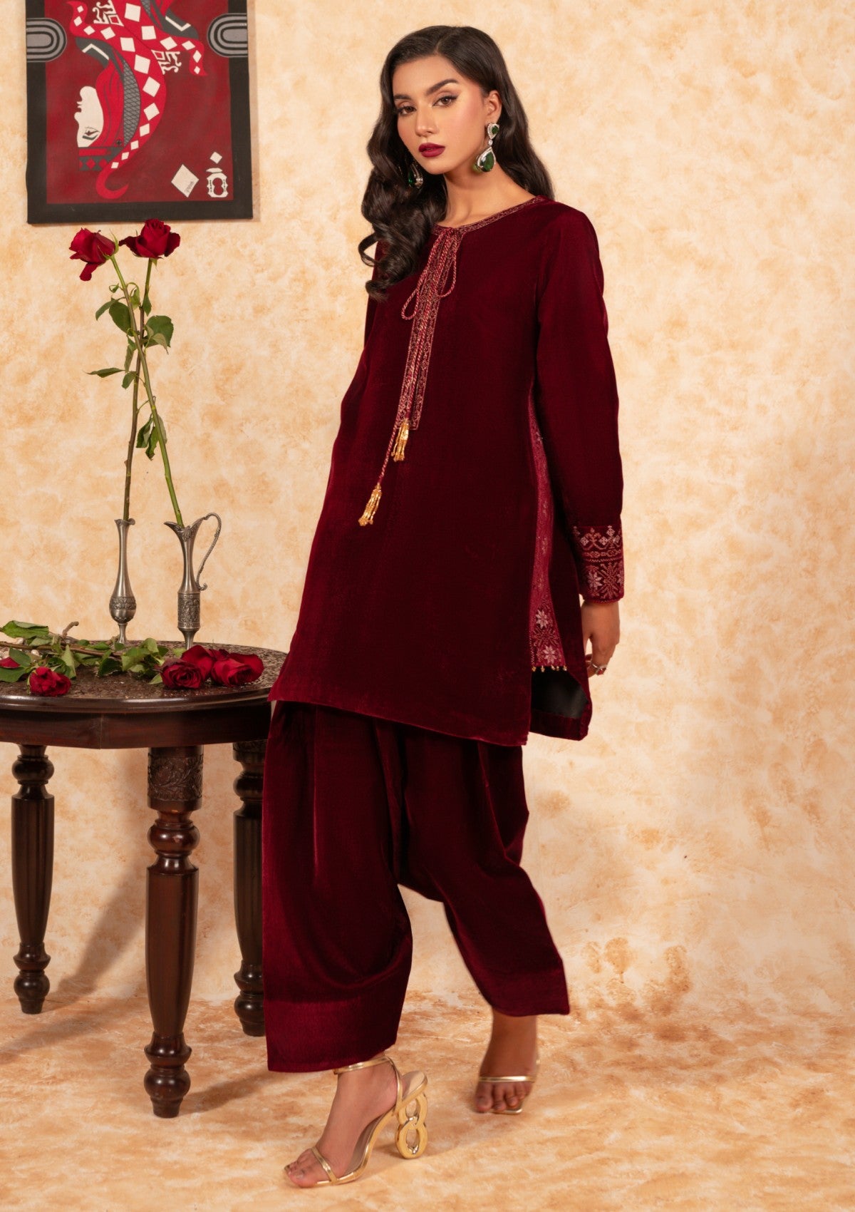 Pret Collection - Fozia Khalid - Velvet Deck 24 - Garnet