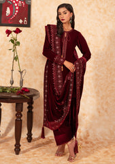 Pret Collection - Fozia Khalid - Velvet Deck 24 - Garnet