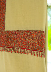 Pashmina Kashmiri Work Shawl D - 01 - Skin