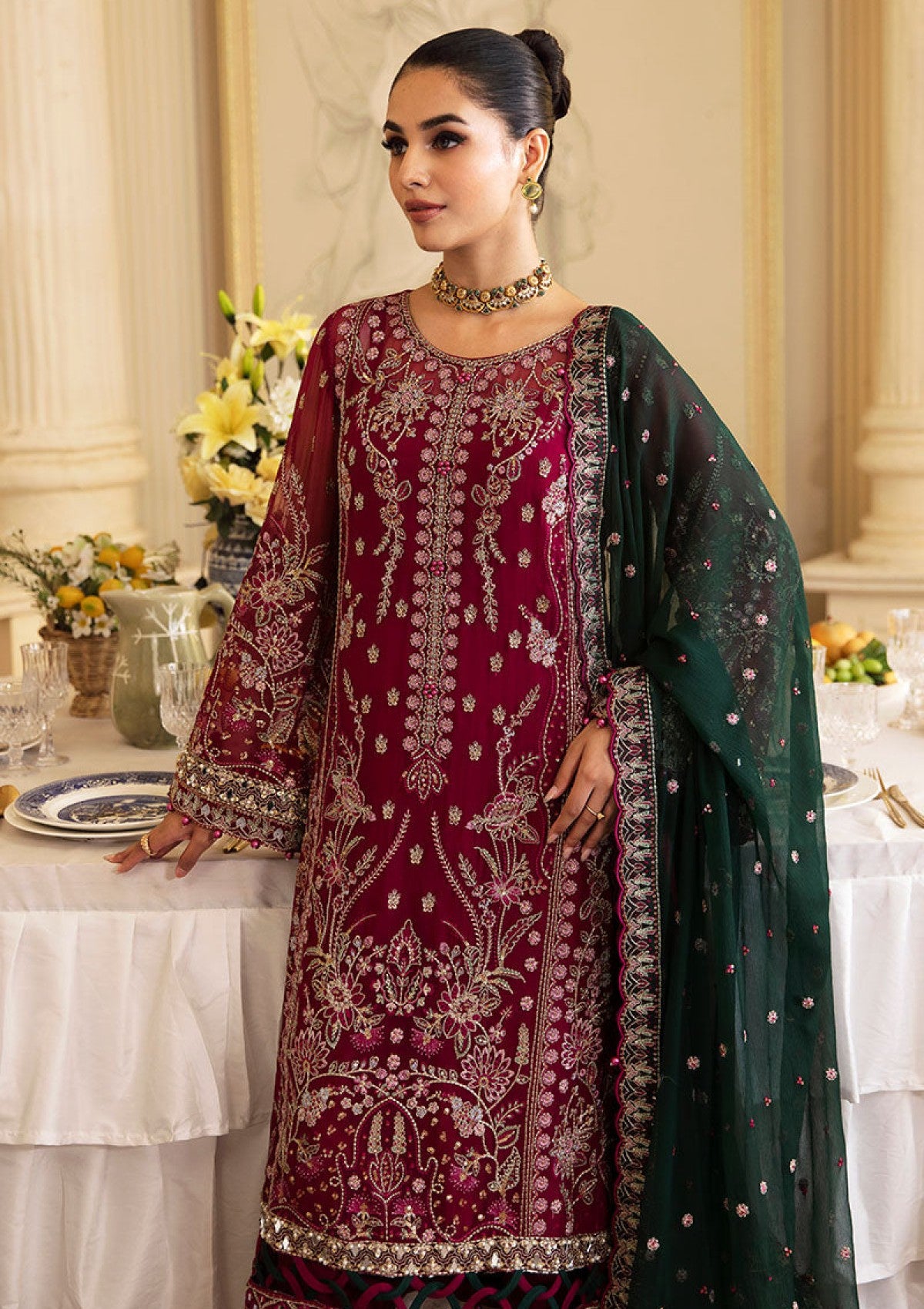 Formal Collection - Gulaal - Embroidered Chiffon - Vol 02 - GEC24#04 - Blanca