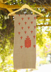 Wool Embroidered Shawl D - 26 - BROWN