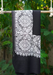 Pashmina Ari Work Shawl D - 187 - Black