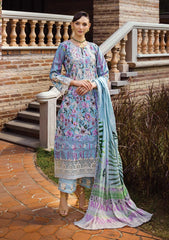 Lawn Collection - Elaf - Print Chikankari 24 - ECT-03A - Ocean Blue