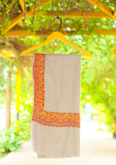 Pashmina Kashmiri Work Shawl D - 01 - D Lilac