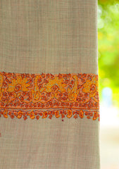 Pashmina Kashmiri Work Shawl D - 01 - D Lilac