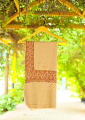 Pashmina Kashmiri Work Shawl D - 01 - Beige